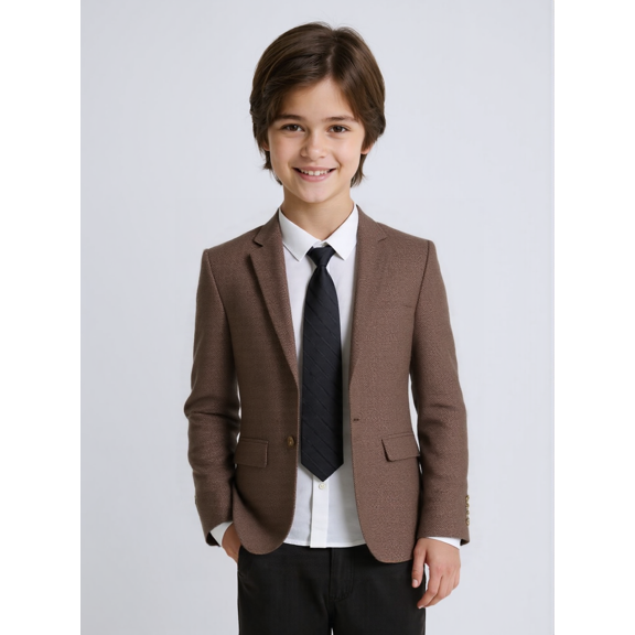 Lycody Kids Blazer Blazer Herringbone Jacket Fit Suit Formal Blazer for Party Wedding Homecoming 2T-20 for Kids and Boys