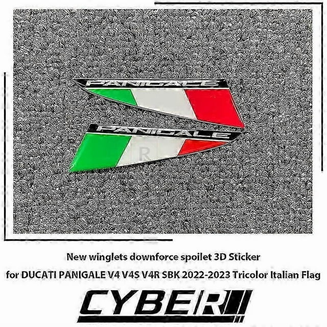 New winglets downforce spoilet 3D Sticker for DUCATI PANIGALE V4 V4S V4R SBK 2022-2023 Tricolor Italian Flag