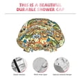 thumbnail image 4 of Yiaed Doodle Owls Print Reusable Shower Cap & Bath Cap & Lined, Oversized Waterproof Shower Caps Designed for all Hair Lengths, 4 of 7