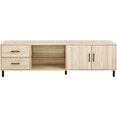 thumbnail image 1 of Draper 70" Modern Low Profile TV Console with Adjustable Shelves in Birch, 1 of 8