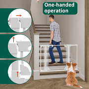 Fairy Baby Clear Baby Safety Gate with Wall Protectors 29-47 in Wide Pressure Mounted Gates White