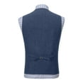 thumbnail image 3 of VBTAPA Men's Formal Vest Business Casual Slim Fit Notch Lapel Suit Vests Vintage Sleeveless Single Breasted Waistcoat with Pockets Blue L, 3 of 6