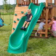 Backyard Discovery Highlander Cedar Wood Swing Set, Wave Slide, Three-Story Clubhouse