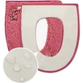 thumbnail image 4 of Warm Plush Washable Thicken Toilet Seat Cover Pads Mat with Handle and Zipper Red, 4 of 8