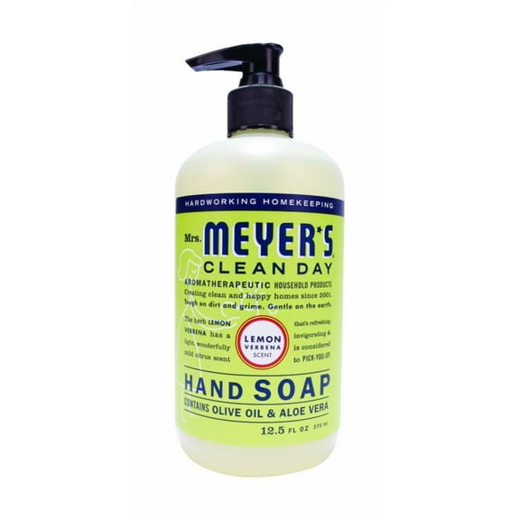 Mrs. Meyers Clean Day Liquid Hand Soap, Lemon Verbena 12.5 oz (Pack of 6)