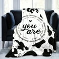 thumbnail image 6 of 1pc Ultra Soft Flannel Throw Blanket with Inspirational Quotes & Cow Print Design – Cozy Reversible All Season Comfort for Home or Office Naps, 6 of 6