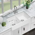 thumbnail image 3 of Stainless Steel Kitchen Sink Ceramic White 33*18*10" Kitchen Double Basin Farmhouse Sink Rectangular Vessel Sink,Undermount Kitchen Sink, 3 of 9