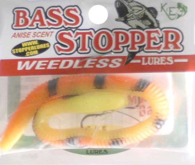 K/&E 2 Hook Bass Stopper Weedless Black//Yellow 2WBS1PK-5S