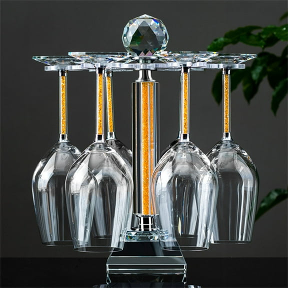 Colourtree Desktop Crystal Glass Stemware Rack Wine Glass Storage Holder Stand Air Drying Rack Only