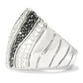 thumbnail image 2 of 925 Sterling Silver Black Spinel, White Natural Zircon Ring, 2 of 5