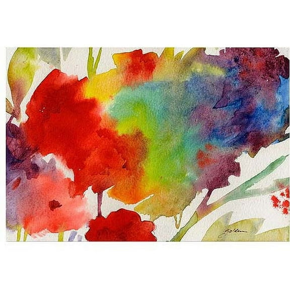 Trademark Art "Rainbow Flowers" Canvas Art by Sheila Golden, 22x32
