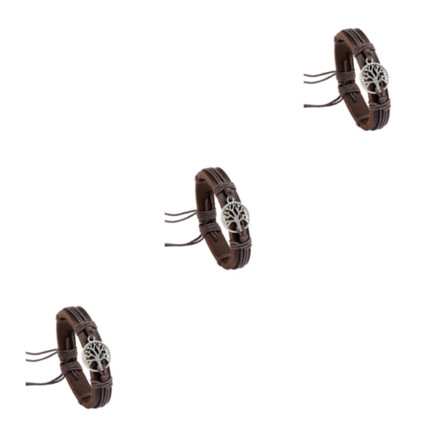Qarigey Pulseras de cuero con abalorio de cordón trenzado para hombre, pulseras étnicas de estilo ajustable, brazaletes de moda para mujer, Type1 NO1