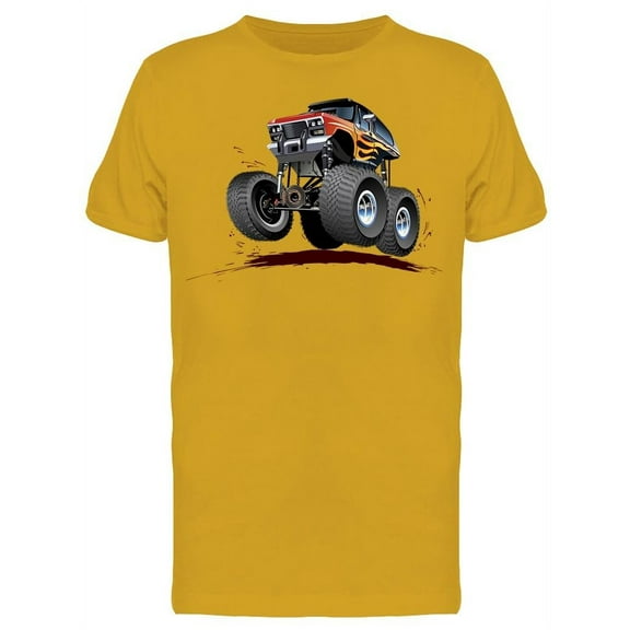 Cartoon Monster Truck Jumping Tee Men's -Image by Shutterstock