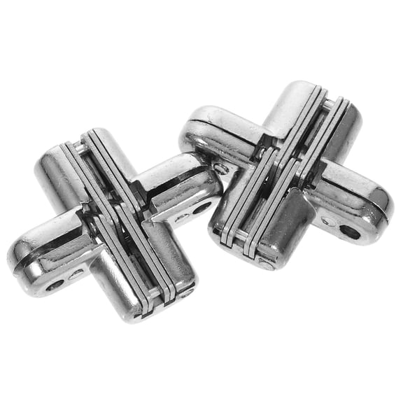 ULTNICE 2Pcs Zinc Alloy Cross-Shaped Hinges for Cabinet Door Furniture Hardware 1.7x1.4x0.4in