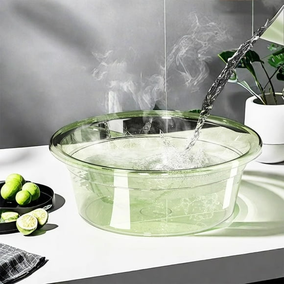 UsTZtai Portable Plastic Wash Basin, Round Thickened Soaking Tub for Face and Foot Bath, Multi Use Basin for Kitchen and Bathroom, Easy Clean Design