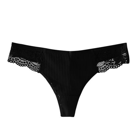 Sehao Cotton Panties For Women   Workout Thongs Low Rise Panty Breathable Underwear For Women Women S Exotic Panties Black M