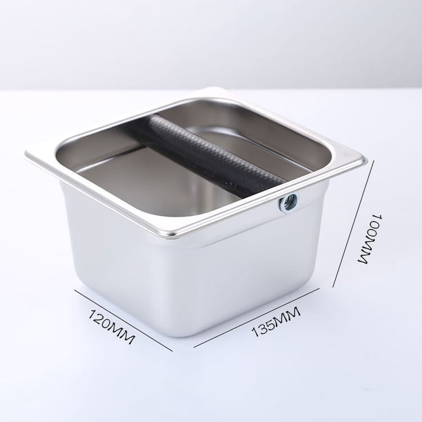 Caja de golpe de café, contenedor de basura para café expreso, contenedor de café, caja de golpe de café expreso de acero inoxidable, contenedor incorporado para café molido