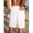 thumbnail image 5 of COOFANDY Mens Linen Shorts 9" Casual Beach Shorts Elastic Waist Summer Vacation Short, 5 of 6