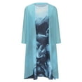 thumbnail image 4 of JUNWELL Robes pour Mère de la Mariée Ensemble Deux Pièces pour Femmes Robe Midi à Imprimé Floral avec Cardigan en Mousseline de Soie Formelle de Fête Sans Manches Grande Taille Robes d'Invitée de Mariage pour Femmes 2024 Tenue de Villégiature, 4 of 6