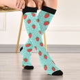 thumbnail image 5 of FORMRS Womens Knee High Socks Casual Long Thick Travel Daily Wear, 1 Pair, Strawberry Pattern, 5 of 6