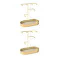 thumbnail image 2 of Dalazy Jewelry Organizer Stand Tray Display Rack Rings for Gold PU Leather Pad 20 x 10 x 21cm 2Set, 2 of 6