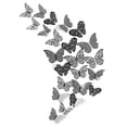 thumbnail image 4 of Pegatinas de pared tridimensionales de mariposas huecas doradas y plateadas en 3D para el aula, el salón de clases, la sala de estar, la TV y la pared, 4 of 5