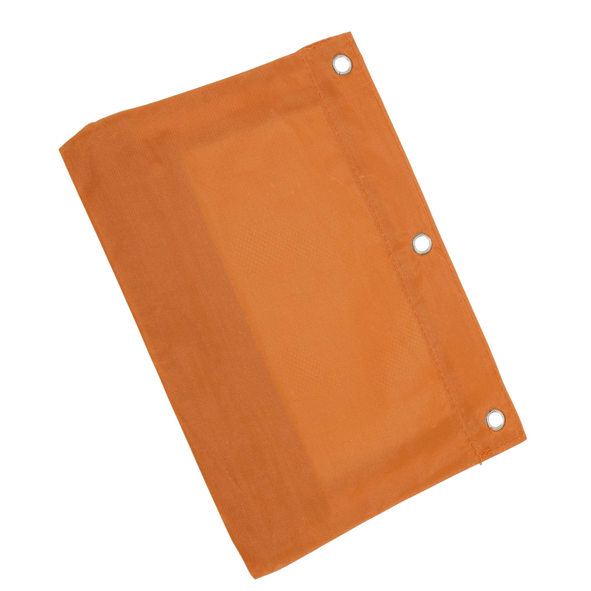 Unique Bargains Smooth Zipper Clear Mesh Double Layer Pencil Case for 3 Ring Binder Orange