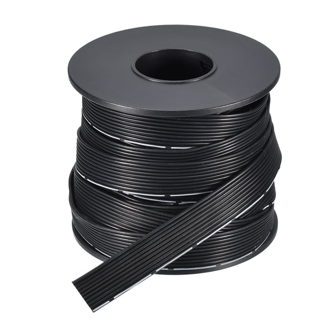 28AWG Silicona Cinta Cable 10 Pines 28 Calibre Plano Cable Flexible Silicona Alambre 7,5 m /24.6 Pies Negro Trenzado Estañado Alambre de Cobre