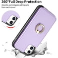 thumbnail image 5 of Wallet Case for iPhone 11 with Card Holder 360°Rotation Ring Stand Kickstand Women Girls PU Leather Double Buttons Flip Cover RFID Blocking Protective Case for iPhone 11 6.1 inch Light Purple, 5 of 6