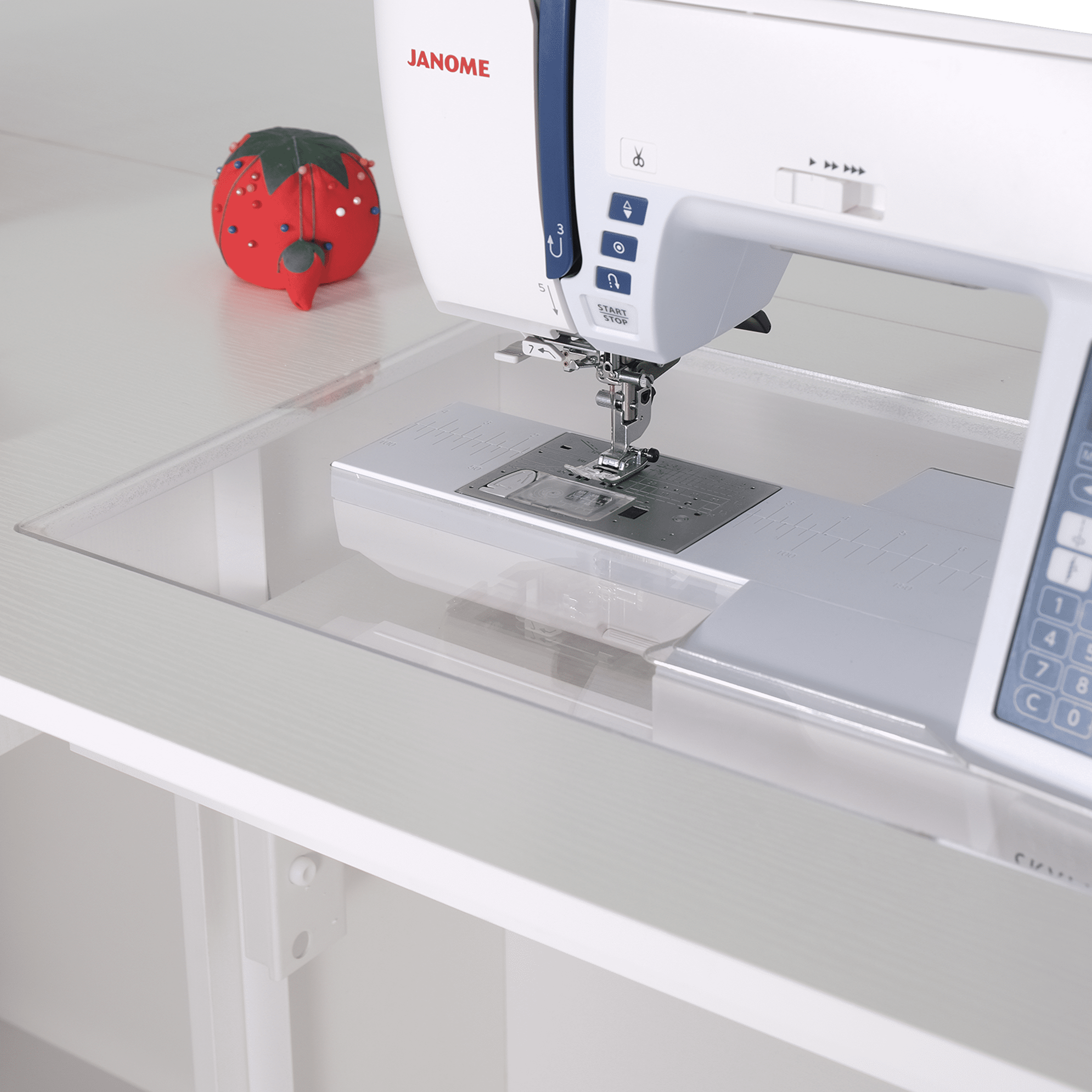 Kangaroo & Joey Dual Rail Electric Sewing Cabinet - Ash White