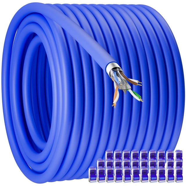 Cable Ethernet Soibke Cat6 500 pies (30 RJ45) para exterior/interior, azul