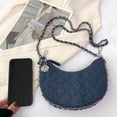 thumbnail image 3 of Bolso de mensajero para mujer, suave y duradero, con axila de vaquero para mujer (azul oscuro), 3 of 8
