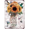 thumbnail image 1 of Placa Metal Vintage Girasol Pintura Hierro Rectangular Arte La Pared 20x30cm, 1 of 9