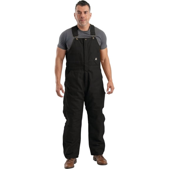 Berne Men's Heritage Insulated Duck Bib Overall, X-Large Regular, Black — Residential Use, Standard Application