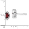 thumbnail image 4 of 14K White Gold Marquise Garnet And Diamond Earrings (Width 5.5) (Length 9.4) - Jbsp, 4 of 5