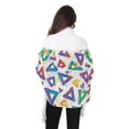 thumbnail image 4 of FORMRS Womens Scarf Winter Soft Long Big Warm Shawls Wrap Tassel Scarves, Green Simple Triangles, 4 of 9