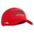 thumbnail image 5 of US Air Force Veteran Flag Embroidered Solid Cotton Twill Low Profile Strap Cap - Red OSFM, 5 of 5