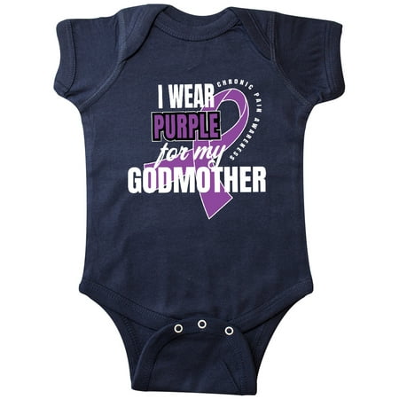 

Inktastic Chronic Pain I Wear Purple For My Godmother Gift Baby Boy or Baby Girl Bodysuit