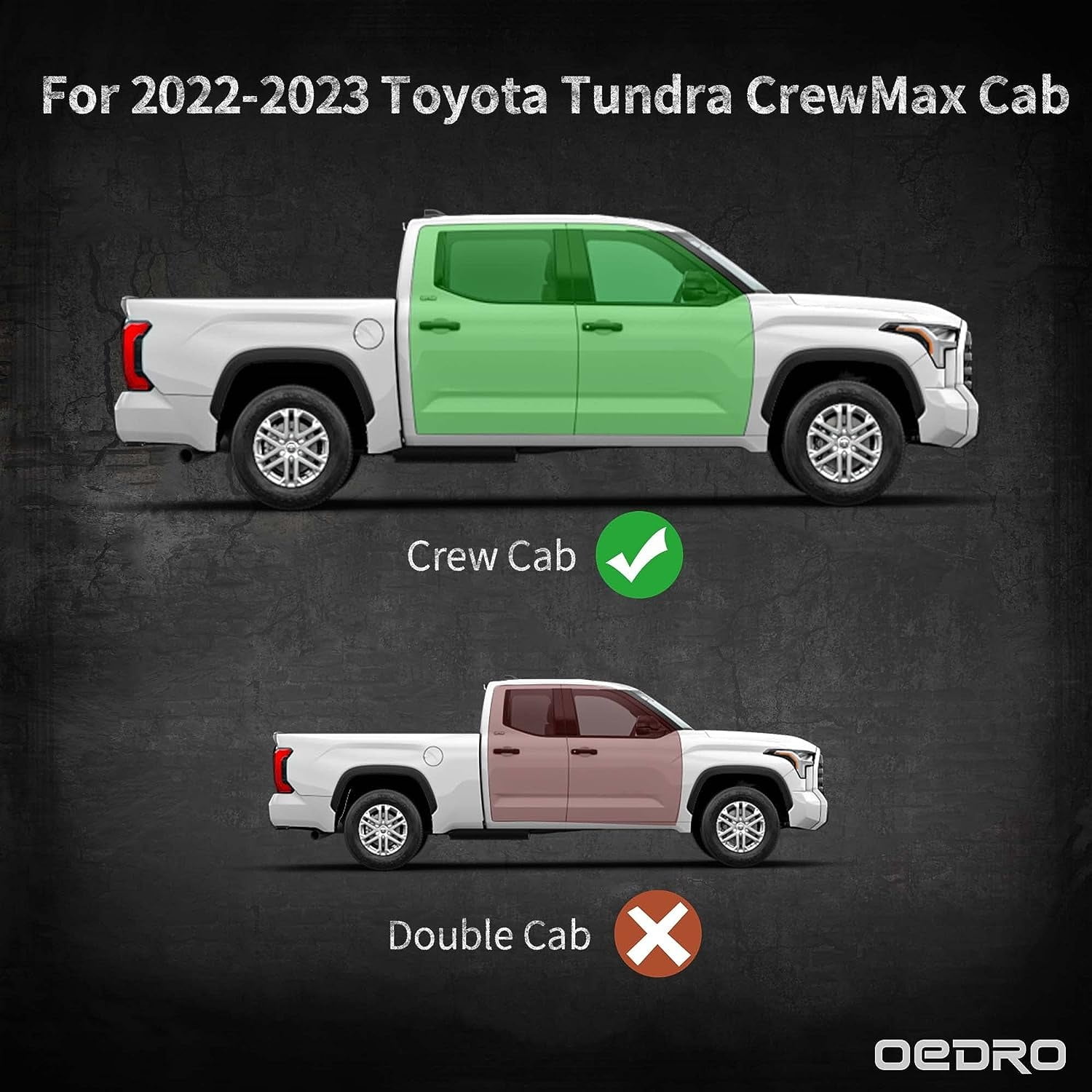 RVNI 6inch Running Boards for 2022-2024 Toyota Tundra Crew Max Cab DIY Side step Nerf Bars