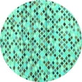 thumbnail image 1 of Ahgly Company Indoor Round Abstract Turquoise Blue Contemporary Area Rugs, 7' Round, 1 of 4