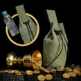 thumbnail image 4 of Mythrojan Medieval Pouch Renaissance Costume Accessories Drawstring Suede Belt Bag Jewelry Dice Bag Pirate Hip Pouch Larp Waist Bag Cosplay Coin Purse - Green, 4 of 7