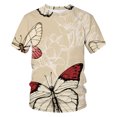 thumbnail image 1 of Mode Été T-Shirts Graphiques Imprimés Papillon pour Unisexe Tendance Personnalité Décontracté Extérieur Col Rond Manches Courtes Hauts, 1 of 5