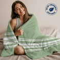 thumbnail image 5 of Throw Blanket for Couch Sage Green Striped Soft Fleece Flannel Blankets Cozy Lightweight Blanket for Home Sofa Living Room Stripes Bed Throws 50" x 60", 5 of 9