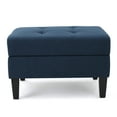 thumbnail image 1 of Christopher Knight Home Zahra Fabric Storage Ottoman, Dark Blue, 1 of 4
