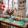 thumbnail image 5 of Teal Ombre Coastal Round 13 Inch Placemats Set of 8, Summer Nautical Beach Ocean Seaside HeatResistant Non Slip Place Mats for Dining Table, Wipeable Braided Kitchen Table Mats for Housewarming, 5 of 9