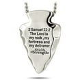 thumbnail image 2 of Women's Stainless Steel Arrowhead Necklace-2 Samuel 22:2 by Shields of Strength, 2 of 4