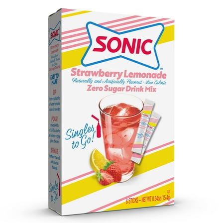 Sonic 6ct Singles-To-Go Sugar-Free Drink Mix, Strawberry Lemonade