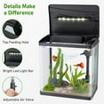 2 Gallon Fish Tank, Glass Aquarium with Filter Light, Small Fish Aquarium Starter Kit for Betta