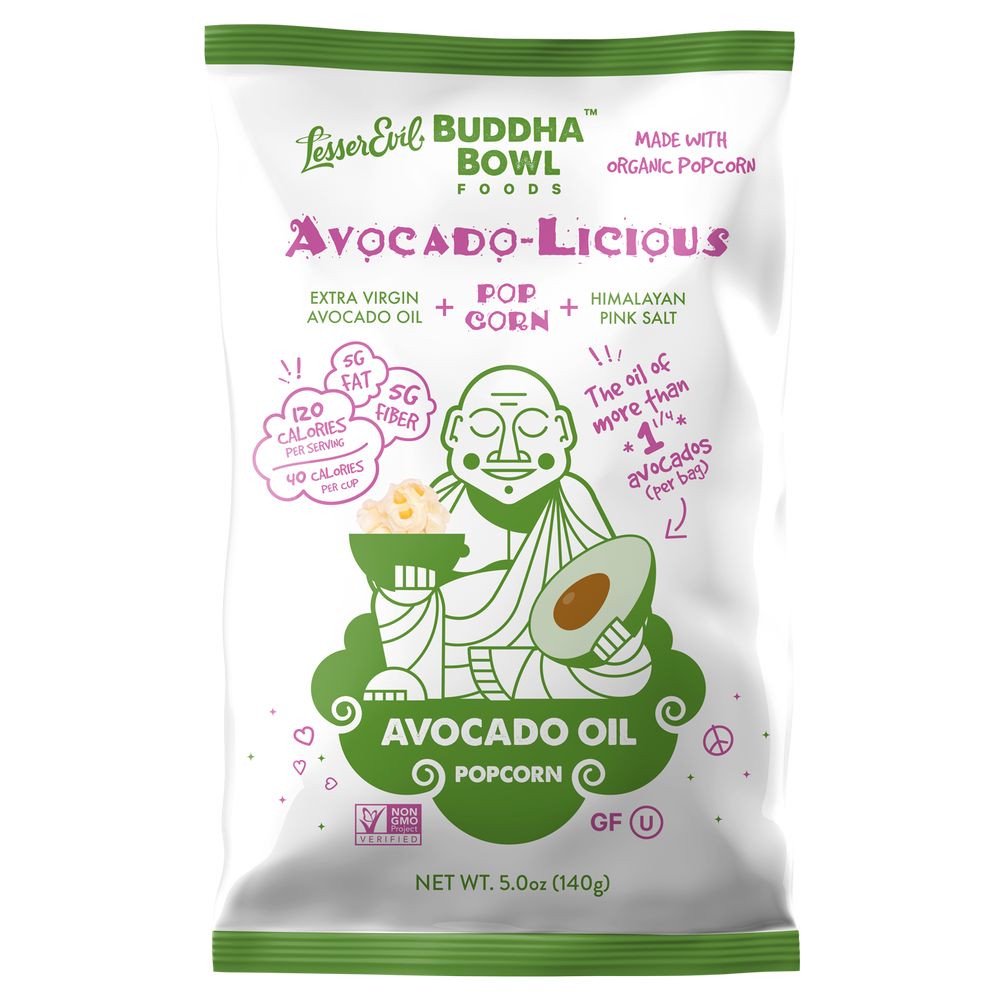 LESSER EVIL POPCORN AVOCADOLICIOUS, 5 OZ (Pack of 12)