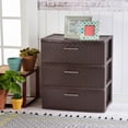 thumbnail image 5 of Sterilite Wide 3 Drawer Weave Tower, Plastic Vertical Storage Organizer, Espresso, 5 of 7